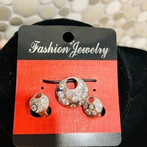 Sterling Silver set Earrings with Pendant BN